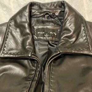 Vintage 90s Portrait black leather jacket